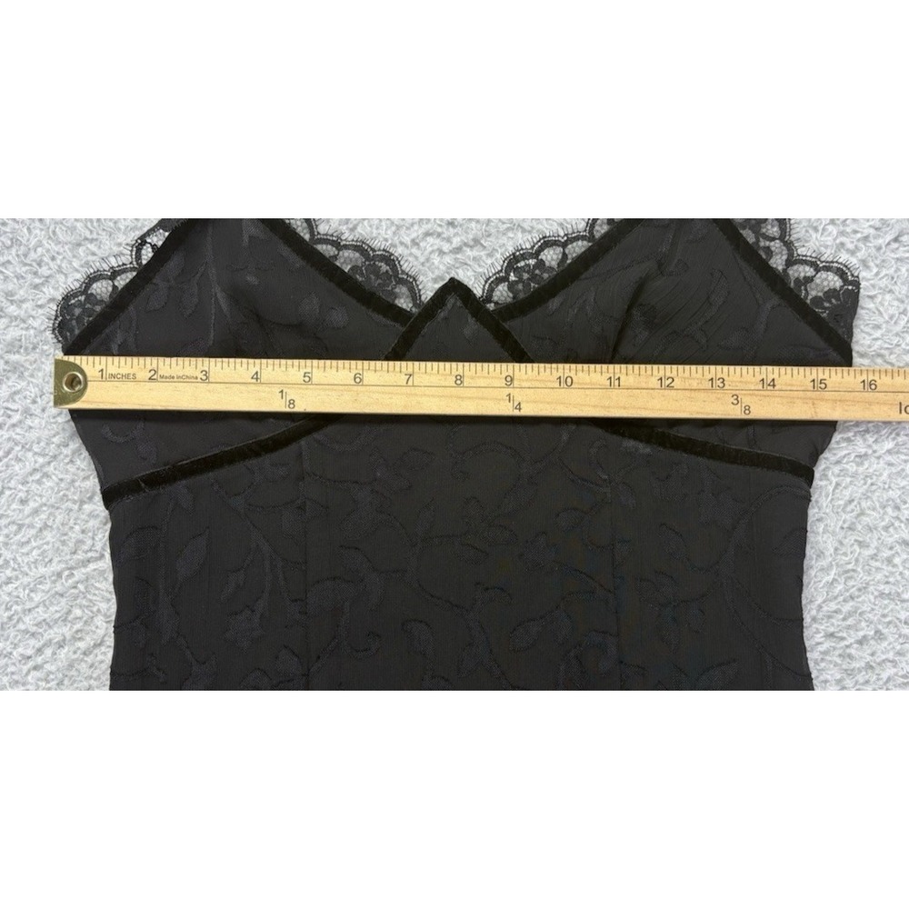Vintage 90s YL by Yair Black Lace Slip Dress Women's Size 2 Mini Sleeveless LBD - Picture 8 of 11